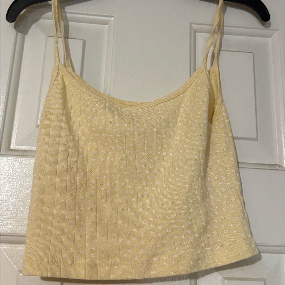Yellow Floral Brandy Melville Tank Top
